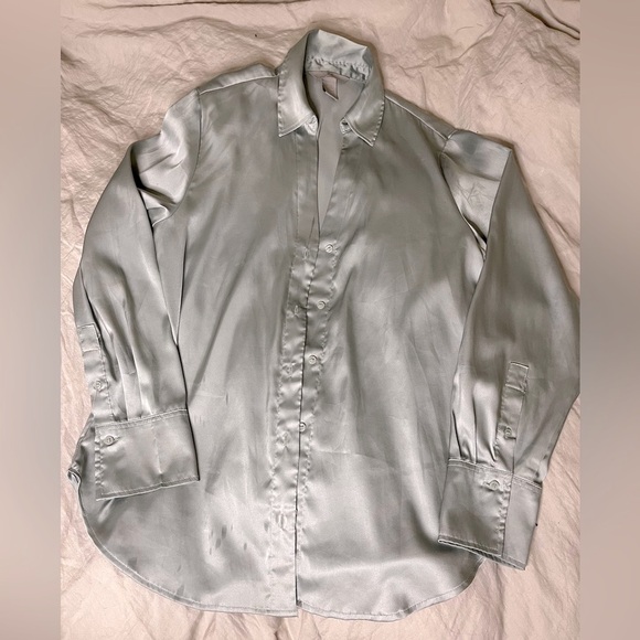 H&M Wide-Cut Blouse Mint Green Size S - Picture 5 of 6